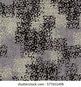 Seamless background. The pattern of rounded squares. Chaotic Spot. Fashion camouflage. Grunge.