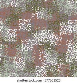 Seamless background. The pattern of rounded squares. Chaotic Spot. Fashion camouflage. Grunge.