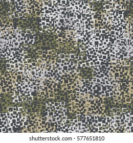 Seamless background. The pattern of rounded squares. Chaotic Spot. Fashion camouflage. Grunge.