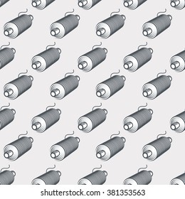 seamless background pattern with spools of threads