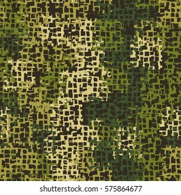 Seamless background. The pattern of squares. Chaotic Spot. Fashion camouflage. Grungy textiles.