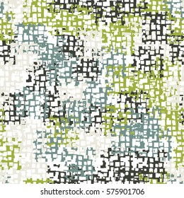 Seamless background. The pattern of squares. Chaotic Spot. Fashion camouflage. Grungy textiles.