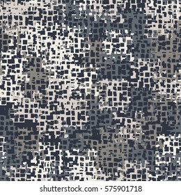 Seamless background. The pattern of squares. Chaotic Spot. Fashion camouflage. Grungy textiles.