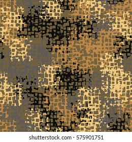 Seamless background. The pattern of squares. Chaotic Spot. Fashion camouflage. Grungy textiles.