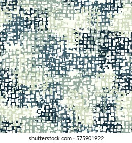 Seamless background. The pattern of squares. Chaotic Spot. Fashion camouflage. Grungy textiles.