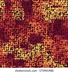Seamless background. The pattern of squares. Chaotic Spot. Fashion camouflage. Grungy textiles.