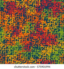 Seamless background. The pattern of squares. Chaotic Spot. Fashion camouflage. Grungy textiles.