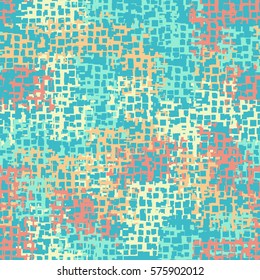 Seamless background. The pattern of squares. Chaotic Spot. Fashion camouflage. Grungy textiles.