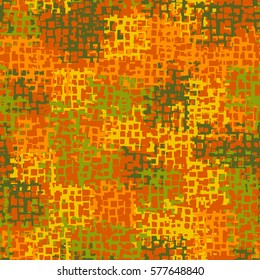 Seamless background. The pattern of squares. Chaotic Spot. Fashion camouflage. Grungy textiles.