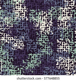 Seamless background. The pattern of squares. Chaotic Spot. Fashion camouflage. Grungy textiles.