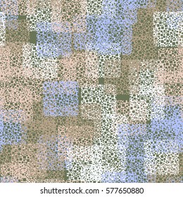 Seamless background. The pattern of squares. Chaotic Spot. Fashion camouflage. Grungy textiles.