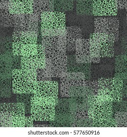 Seamless background. The pattern of squares. Chaotic Spot. Fashion camouflage. Grungy textiles.