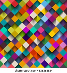 Seamless background pattern with squares and shadows, eps10 vector