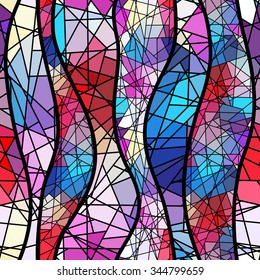 Seamless background pattern. Stained mosaic geometric pattern.