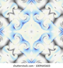 Seamless background pattern. Symmetric decorative geometric mosaic art tile pattern.