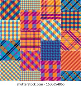 Seamless Background Pattern. Textile Patchwork Pattern. Vector Image