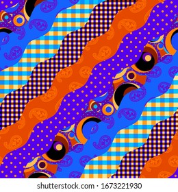 Seamless background pattern. Textile patchwork pattern. Vector image