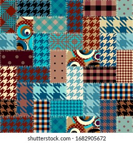 Seamless background pattern. Textile patchwork pattern. Vector image