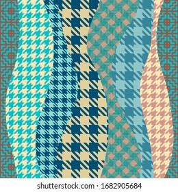 Seamless background pattern. Textile patchwork pattern. Vector image