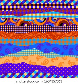Seamless background pattern. Textile patchwork pattern. Vector image