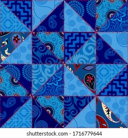 Seamless background pattern. Textile patchwork pattern. Vector image