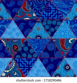 Seamless background pattern. Textile patchwork pattern. Vector image