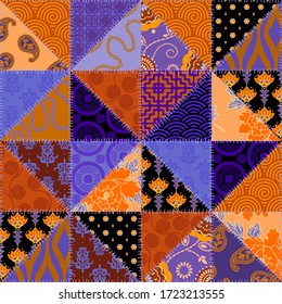Seamless background pattern. Textile patchwork pattern. Vector image