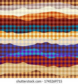 Seamless background pattern. Textile patchwork plaid pattern. Vector image