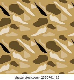 Seamless background pattern with tiger stripes in black, brown and white.Vector illustration.