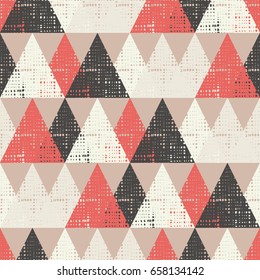 Seamless background pattern of triangles with holes. Vector illustration. Textile rapport.
