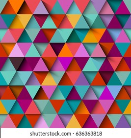 Seamless background pattern with triangles and shadows, eps10 vector