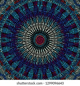 Seamless background pattern. Unusual curved mosaic pattern. Vector image.