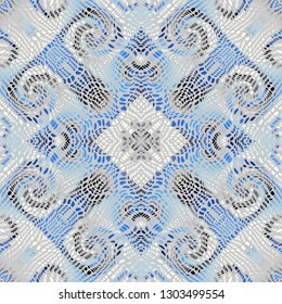 Seamless background pattern. Unusual curved mosaic pattern. Vector image.