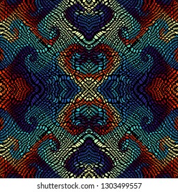 Seamless background pattern. Unusual curved mosaic pattern. Vector image.