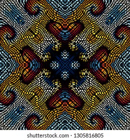 Seamless background pattern. Unusual curved mosaic pattern. Vector image.