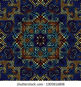 Seamless background pattern. Unusual curved mosaic pattern. Vector image.