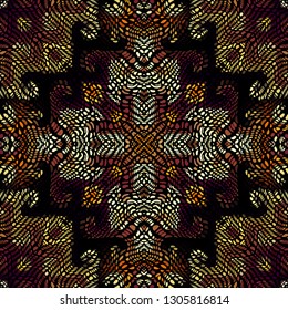 Seamless background pattern. Unusual curved mosaic pattern. Vector image.