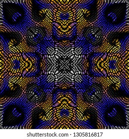 Seamless background pattern. Unusual curved mosaic pattern. Vector image.