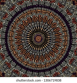 Seamless background pattern. Unusual curved mosaic pattern. Vector image.
