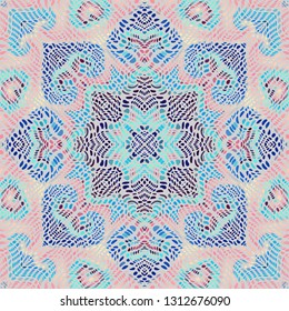Seamless background pattern. Unusual curved mosaic pattern. Vector image.