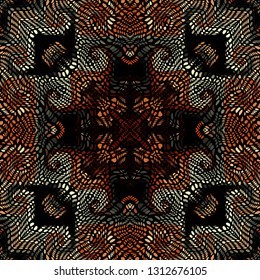 Seamless background pattern. Unusual curved mosaic pattern. Vector image.