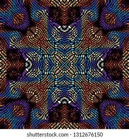 Seamless background pattern. Unusual curved mosaic pattern. Vector image.