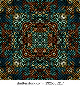 Seamless background pattern. Unusual curved mosaic pattern. Vector image.