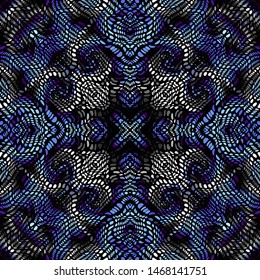 Seamless background pattern. Unusual curved mosaic pattern. Vector image.