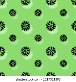 Seamless background pattern with a variety of colored floral motifs.