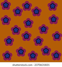 Seamless background pattern with a variety of colored floral motifs.