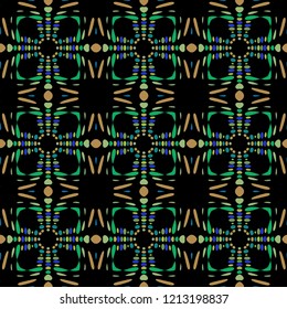 Seamless background pattern with a variety of multicolored lines.