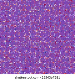 Seamless background pattern. Various geometric shapes in multiple colors. Purple, Lavender, Pink, Orchid, Violet. Adorable vector illustration.