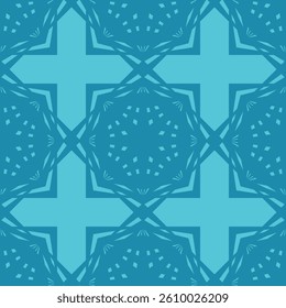 Seamless background pattern with various lines in blue shades intertwined in a geometric pattern, for prints on fabrics, covers, packaging