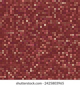 Seamless background pattern. Various styled circles in multiple colors. Earthy tones with a reddish background. Beautiful vector illustration.